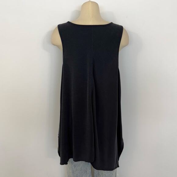 Athleta Relaxed Ribbed Tank Top Sleeveless Black/Charcoal Gray 2X - Picture 8 of 12